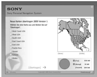 SONY NVD-U03E - Wahlen Sie „Neue Karten übertragen“ aus dem Hauptmenu. - 2