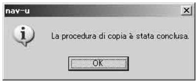 la procedura di copia è stata conclusa. OK