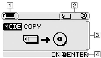 1 2 MODE COPY 3 OK ENTER 4