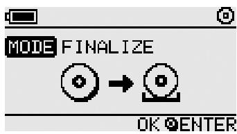 MODE FINALIZE OK ENTER