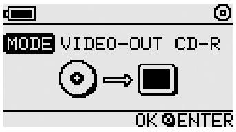 MODE VIDEO-OUT CD-R OK ENTER