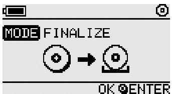 MODE FINALIZE OK ENTER