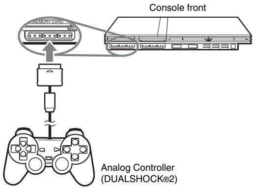 SONY SCPH-70004 - Insert the Analog Controller (DUALSHOCK®2) into a controller port of the console. - 1