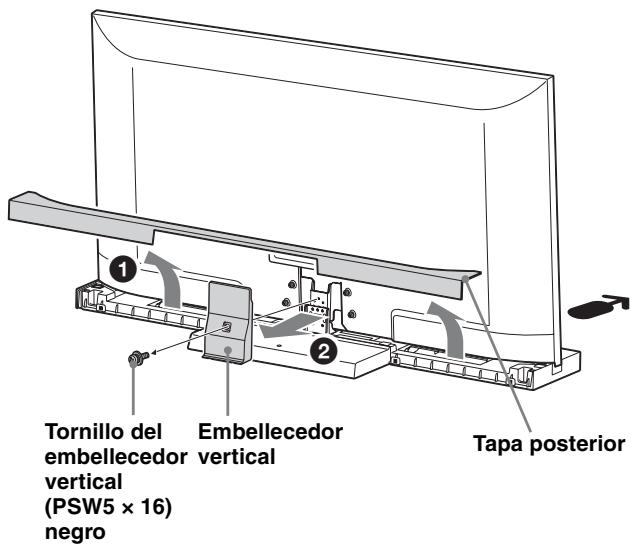 SONY SU-52HX1 - Separe la tapa posterior y el embellecedor vertical. - 1