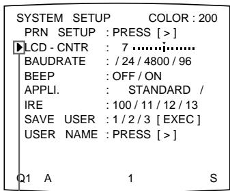 SONY UP-50 - Sélectionnez LCD-CNTR en appuyant sur la touche ♠ ou ♖. - 1