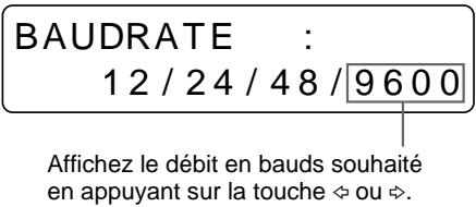 SONY UP-50 - Réglage du débit en bauds pour la communication avec l'ordinateur - 5