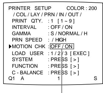 SONY UP-50 - Pour sélectionner le réglage sur le menu - 6