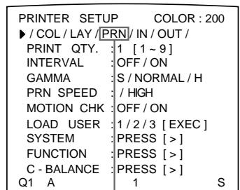SONY UP-50 - Pour sélectionner le réglage sur le menu - 2