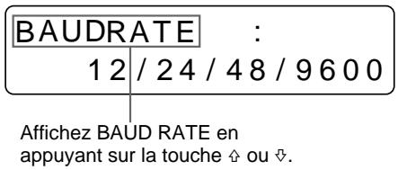 SONY UP-50 - Réglage du débit en bauds pour la communication avec l'ordinateur - 3