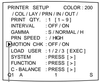 SONY UP-50 - Pour sélectionner le réglage sur le menu - 4