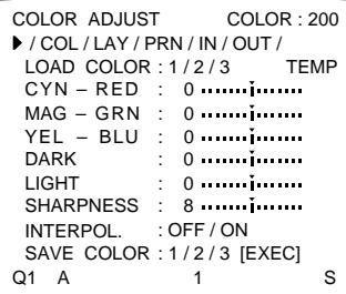 SONY UP-50 - Réglage de l'intensité, du contraste et de la netteté des couleurs - 2