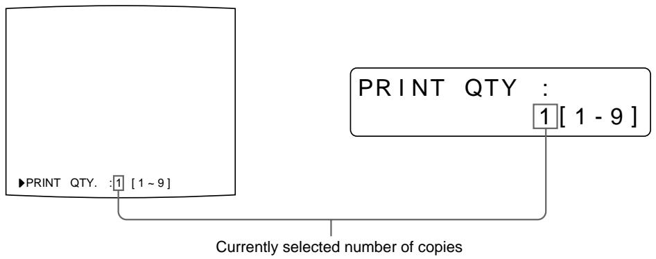 SONY UP-50 - To set the printout quantity by using the PRINT QTY button - 2