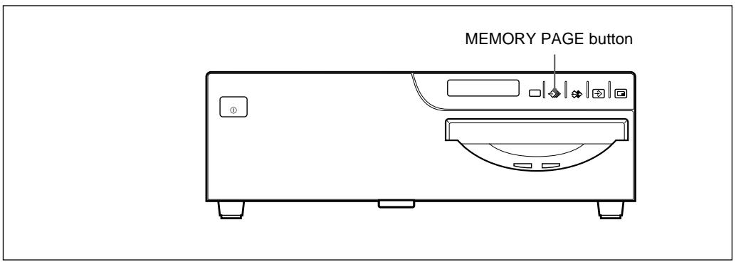 SONY UP-50 - Selecting the memory page - 1