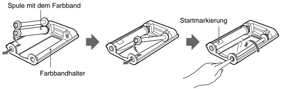 SONY UP-50 - Legen Sie das Farbband in den Farbbandhalter ein. - 1