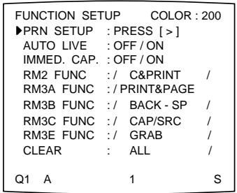 SONY UP-50 - Press the button. The FUNCTION SETUP menu appears. - 1