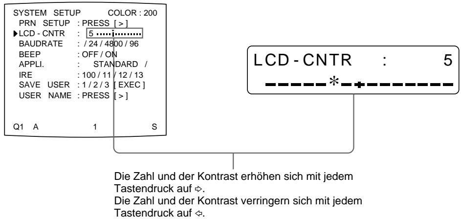 SONY UP-50 - Stellen Sie mit der Taste ⇔ oder ⇔ die Helligkeit des Drucker-Displays ein. - 1