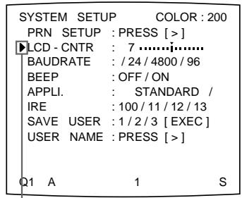SONY UP-50 - Wählen Sie mit der Taste ↗ oder ↘ die Option LCD-CNTR aus. - 1