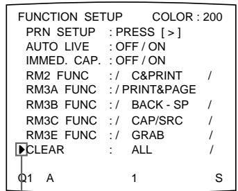 SONY UP-50 - Select CLEAR by pressing the ↗ or ↓ button. - 1