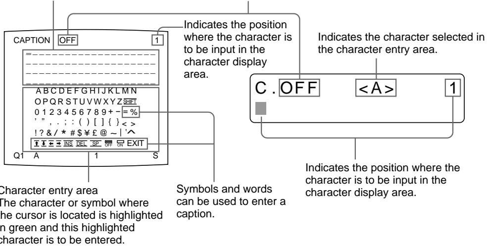 SONY UP-50 - About the CAPTION menu - 1