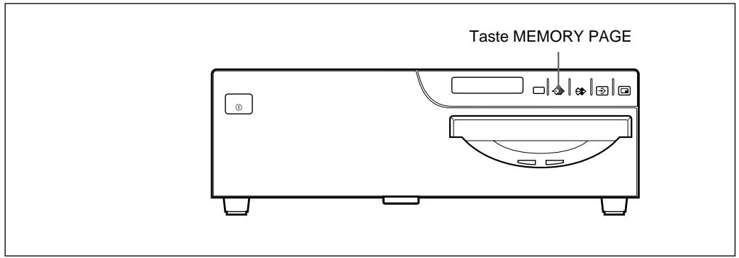 SONY UP-50 - So wählen Sie die Speicherseite aus - 1