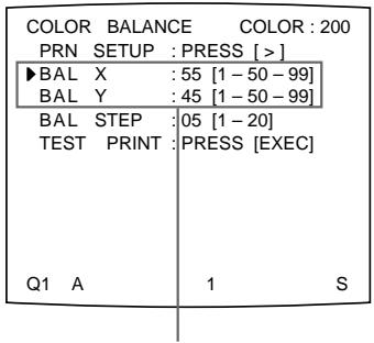 SONY UP-50 - Sélectionnez l'image présentant le meilleur équilibre des couleurs parmi les neuf images. - 1
