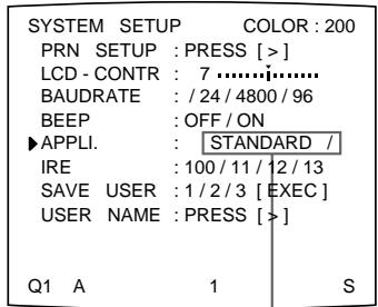 SONY UP-50 - Sélectionnez le mode d'application souhaité en appuyant sur la touche ⇔ ou ⇒. - 1