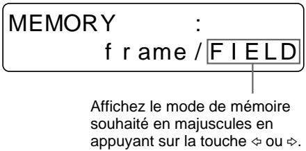 SONY UP-50 - Pour sélectionner le mode de mémoire sur le menu - 7