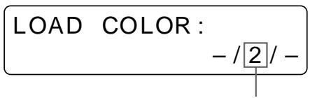 SONY UP-50 - Wählen Sie mit der Taste ⇔ oder ⇔ die LOAD COLOR-Nummer mit den einzustellenden bzw. zu ändernden Werten aus. - 2