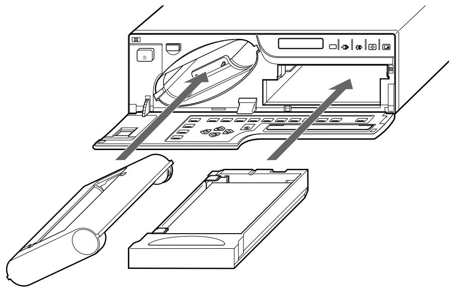 SONY UP-50 - To attach the paper cover, paper tray and ink ribbon cartridge - 1