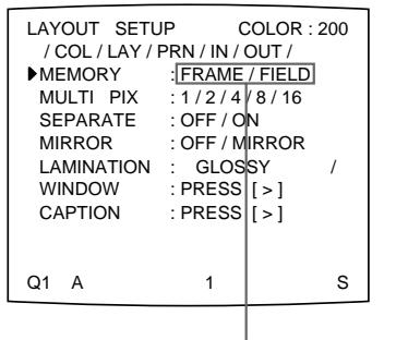 SONY UP-50 - Pour sélectionner le mode de mémoire sur le menu - 6