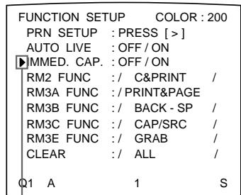 SONY UP-50 - Wählen Sie mit der Taste ↗ oder ↘ die Option IMMED. CAP aus. - 1