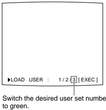 SONY UP-50 - Select the user set number. - 1