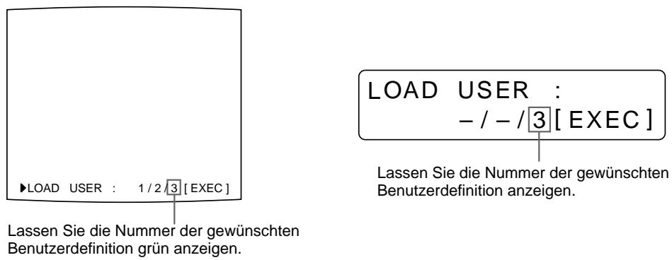 SONY UP-50 - Wählen Sie die Nummer der Benutzerdefinition aus. - 1