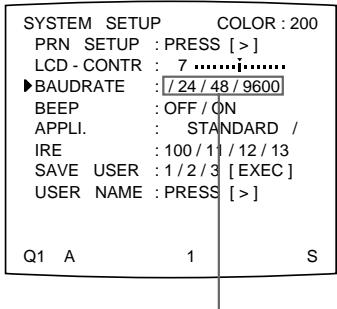 SONY UP-51MDP - Einstellen der Baud-Rate zur Kommunikation mit dem Computer - 4