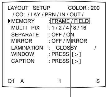 SONY UP-51MDP - To select the memory mode using the menu - 6