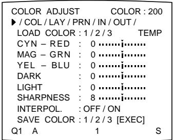 SONY UP-51MDP - Adjusting the color intensity, contrast and sharpness - 2
