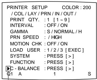 SONY UP-51MDP - Sélectionnez C-BALANCE en appuyant sur la touche  ou  . - 1