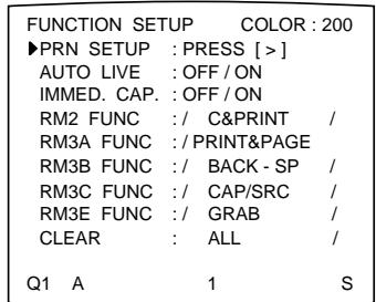 SONY UP-51MDP - Appuyez sur la touche  Le menu FUNCTION SETUP apparait. - 1