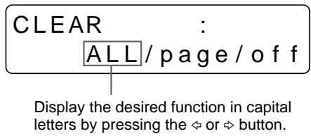 SONY UP-51MDU - Select the function of the CLEAR button by pressing the  or  button. - 2