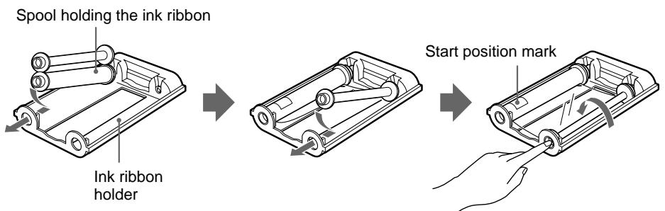 SONY UP-51MDU - Load the new ink ribbon into the ink ribbon holder. - 1