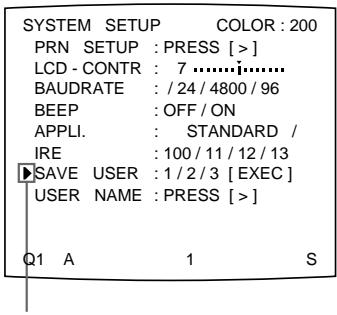 SONY UP-51MDU - Appuyez sur la touche  Le menu USER NAME apparait. - 3