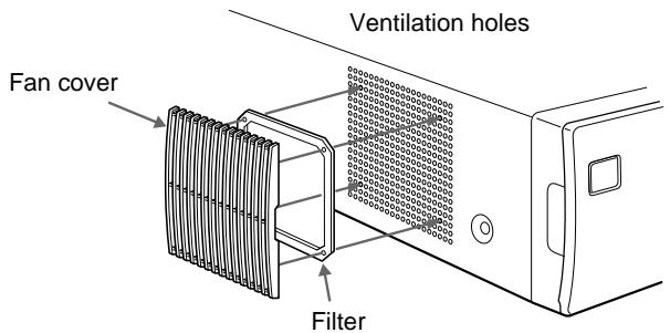 SONY UP-51MDU - To attach the fan cover and the filter - 1