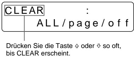 SONY UP-51MDU - Wahlen Sie mit der Taste  oder  die Option CLEAR aus. - 2
