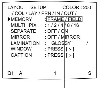 SONY UP-51MDU - Pour sélectionner le mode de mémoire sur le menu - 6