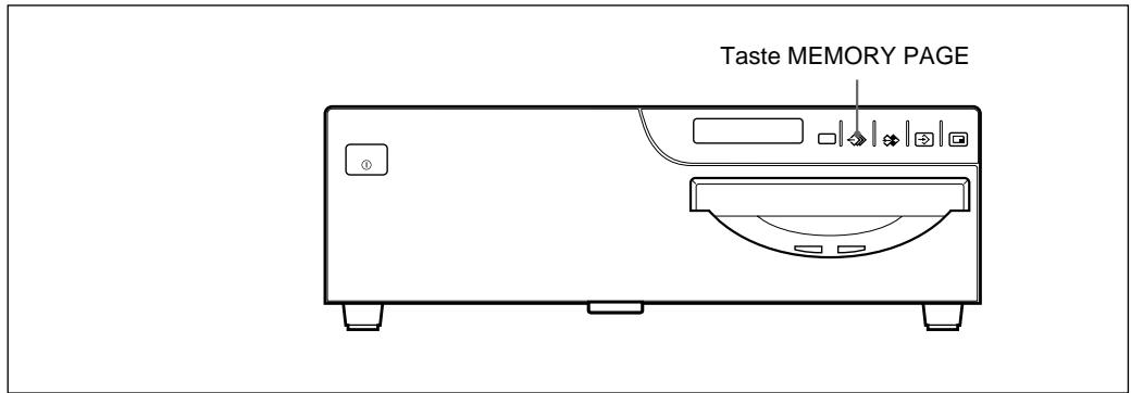 SONY UP-51MDU - So wahlen Sie die Speicherseite aus - 1