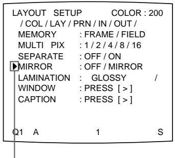 SONY UP-51MDU - Select MIRROR by pressing the  or  button. - 1