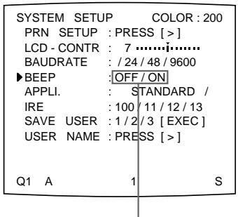 SONY UP-51MDU - Selecting Whether the Operation and Error Tones Sound - 4
