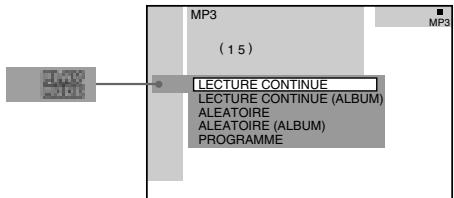 SONY AVD-S50ES - Réglage du mode aléatoire sur le menu de commande - 3