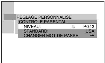 SONY AVD-S50ES - Sélectionnez le niveau souhaité en appuyant sur ↑/↓, puis appuyez sur ENTER. - 1