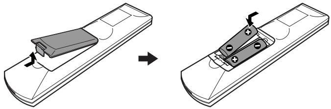 SONY AVD-S50ES - Insertion des piles dans la télécommande - 1